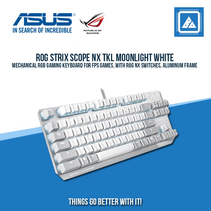 ASUS ROG STRIX SCOPE NX TKL RGB MECHANICAL GAMING KEYBOARD (RED SWITCH) (MOONLIGHT WHITE) ASUS ROG STRIX SCOPE NX TKL RGB MECHANICAL GAMING KEYBOARD (RED SWITCH) (MOONLIGHT WHITE)